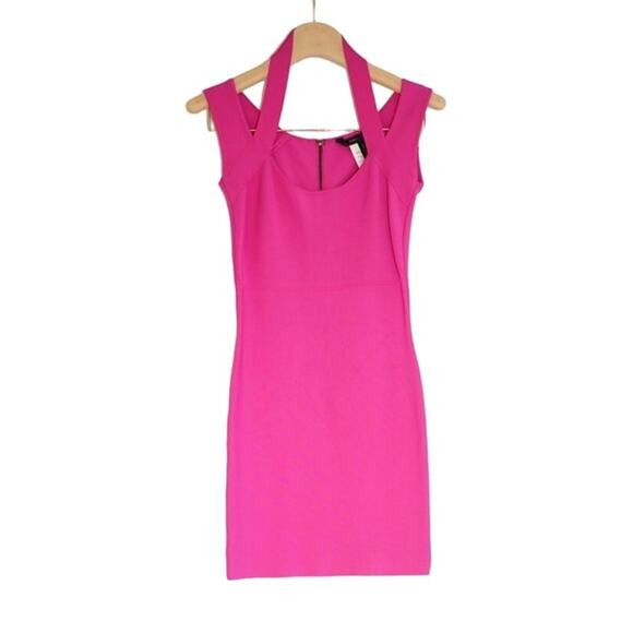 BCBGMAXAZRIA - Kami Bodycon Bandage Mini Dress in Neon Pink / Size XS - Picture 1 of 7